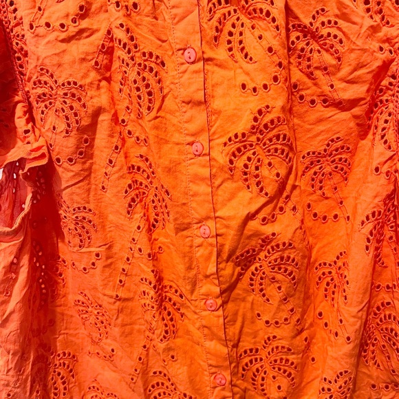 Anthro Jennifer & Grace Orange Eyelet Blouse
Cotton Boho Romantic Top L - Picture 6 of 9